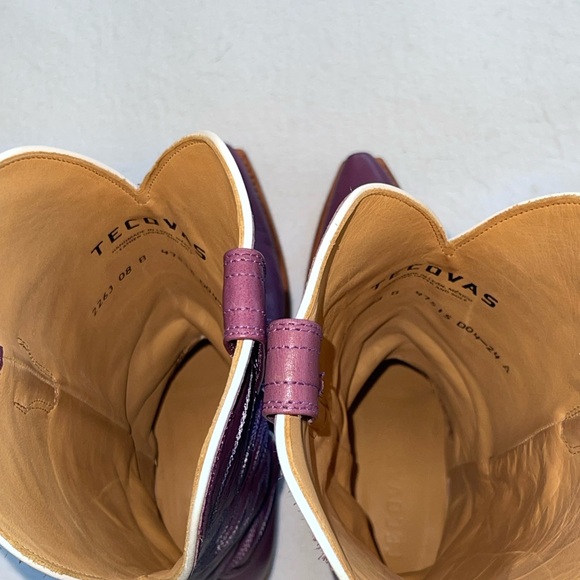 EUC Tecovas "The Annie" in Violet Purple Leather Tall Cowboy Boots for Cowgirls - Picture 6 of 8